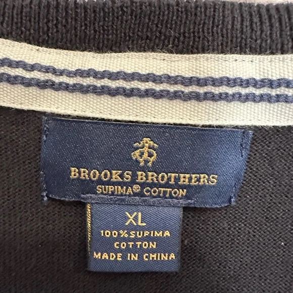 Men's Black Brooks Brothers V-Neck Sweater Size XL - Picture 4 of 5